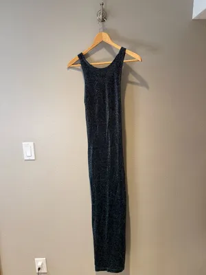 Vintage All the Jazz Green and Purple Shimmer Sleeveless Maxi Dress Size 4/6 thumbnail 3