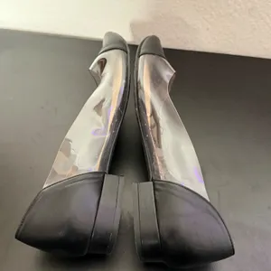 Jon Josef Clear Ballet Flats Black Leather Pointed Cap Toe Womens 7 Casual thumbnail 11