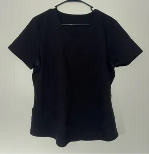Scrubstar Black Fitted Short Sleeve scrub top thumbnail 1