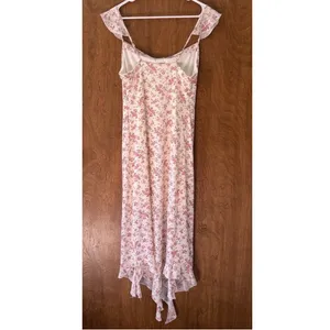 Kirious sz M Floral Sheer Flutter Handkerchief Maxi Dress Feminine Cottagecore thumbnail 3