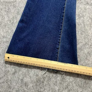 Galmint Womens US 4 Blue Denim Flare Bell Bottom Jeans Raw Hem Stretch‎ thumbnail 5