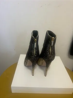 Shoe Dazzle Black to Gold Ombre Glitter Stiletto Ankle Boots thumbnail 5