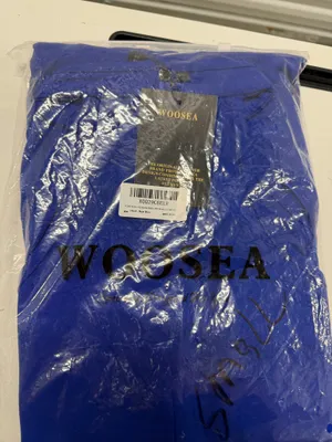 WOOSEA Royal Blue High Neck Ruffle Split Bodycon Mermaid Evening Dress size S thumbnail 5