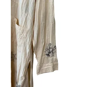 Anthropologie‎ Nautical Embroidered Maxi Dress Cream Seahorse Starfish Small thumbnail 14