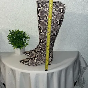 Gianni Bini Gray and Cream Over the Knee Boots thumbnail 5