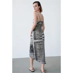Zara Asymmetrical Dress in Black and White thumbnail 7