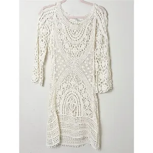 Jens Pirate Booty Free People Crochet Mini Dress Size XS off white / ivory thumbnail 4