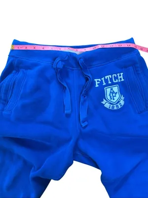 Y2K Abercrombie & Fitch Bright Blue Straight Leg Sweatpants Medium thumbnail 5