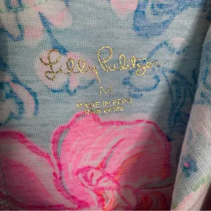 Lilly Pulitzer Alessa Cotton Dress in Surf Blue Luscious Lions Size M thumbnail 8