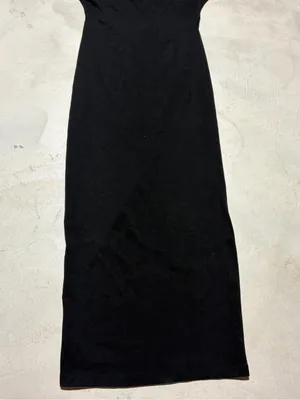 Zara Black Slim fit midi maxi Dress elegant medium thumbnail 5