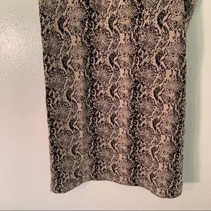 Free People Women's Size 0 Alice Snakeskin Print A-Line Dress Beige Black Snap‎ thumbnail 8