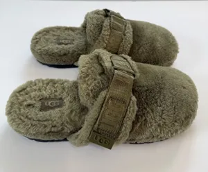 UGG women’s Olive Green Fuzz Clog Slippers thumbnail 1