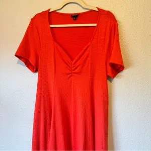 Torrid Orange Knit Short Sleeve Mini Dress Womens 1X Summer Beachy Casual Basic thumbnail 5