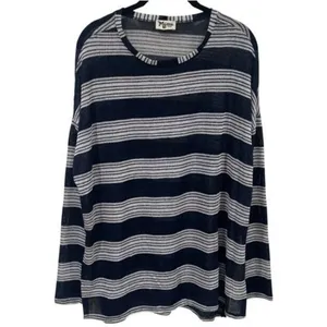 Show Me Your MuMu Stripe Lightweight Knit Long Sleeve Coastal Lagenlook Boho L‎ thumbnail 2