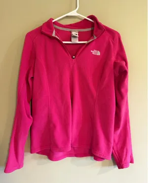 The North Face Womens TKA 100‎ Glacier 1/4 Zip Fleece Pullover Pink Small thumbnail 1