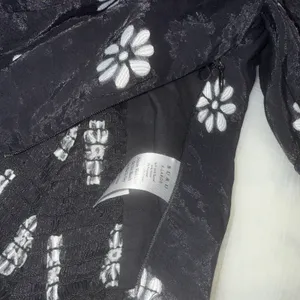 Buru Balloon Sleeve Bustier Cropped Floral Top Sz XL Black White NEW $128 Boho thumbnail 8