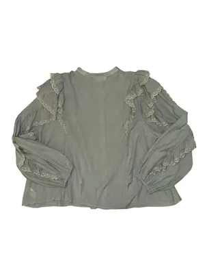 The Drop Arianna Ruffle Blouse 3X Iceberg Green Eyelet NWT thumbnail 2