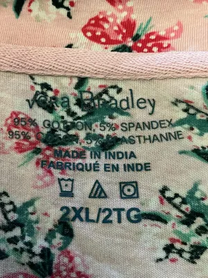 Vera Bradley Pajama Set Womens 2XL Pink Floral Jersey Button Front Lounge Pants thumbnail 7