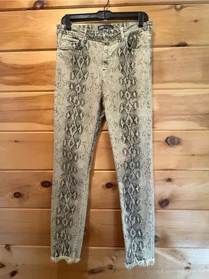 Zara Snake-Print Skinny Jeans size 10 thumbnail 2