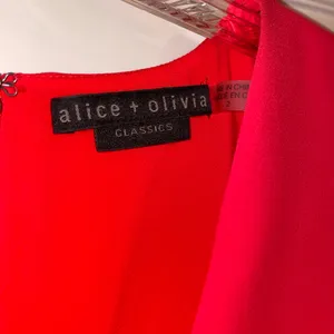 Alice + Olivia Vibrant Red/Coral Mini Dress thumbnail 2