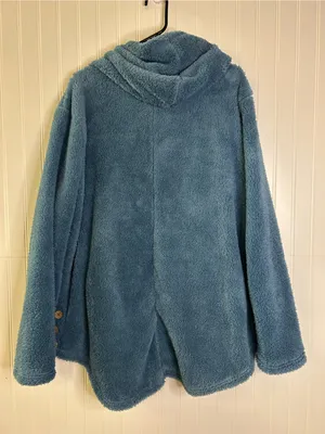 Fuzzy Women's Hooded Fleece Hoodie Blue Size XL thumbnail 4