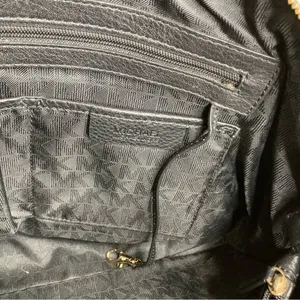Michael Kors black pebbled‎ leather handbag large thumbnail 12