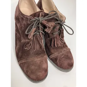 J. Jill Heeled Oxfords Womens 8.5 Brown Good Suede Kiltie Tassel Lace Up thumbnail 4