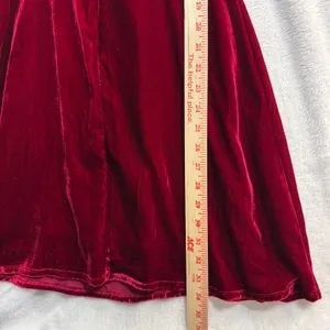 Wayf XS Velvet Puff Sleeve Mini Dress Red Bow Holiday‎ Party Romantic Valentines thumbnail 11