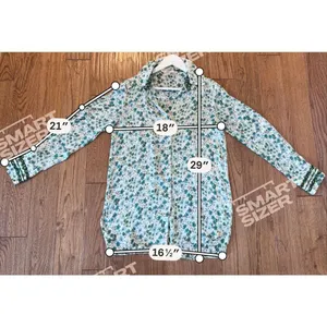 Zara basics floral long sleeve satin BB button down xsmall thumbnail 6
