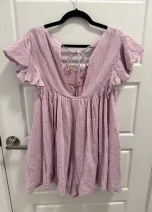 Olivaceous Flutter Sleeve Embroidered Romper thumbnail 6