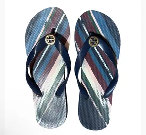 Tory Burch Navy Medley Striped Rubber Logo Flip Flop Sandals thumbnail 3