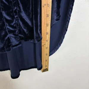 NWOT Anthropologie Maeve Navy Blue Velvet Tunic Blouse US 4 Button Front Top thumbnail 4