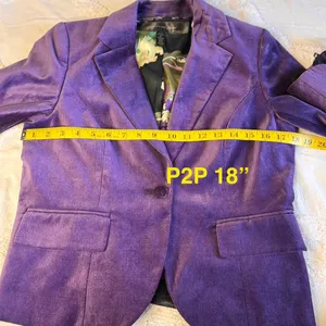 Apostrophe Women's Purple Velvet Blazer Black‎ Lace Sz 6P color purple NWT thumbnail 8