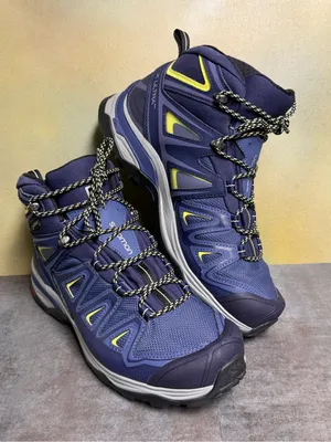 Salomon X Ultra Wide GTX Women's Wide Waterproof Hiking Boots Blue/Yellow Sz 10 thumbnail 15