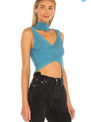 superdown alora wrap top in Blue NWT thumbnail 2