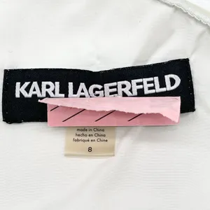 Karl Lagerfeld Dress Womens 8 One Shoulder Bridal Shower Chic Bachelorette READ‎ thumbnail 7