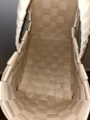Woven Tote Bag in Cream Checkered thumbnail 2