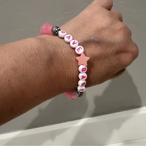 Kandi Swiftie glow in the dark festival concert bracelet RAVE BABY, OOAK thumbnail 2
