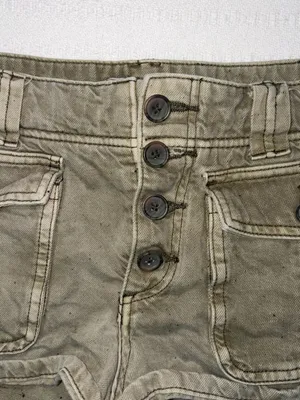 Free People Womens Cora Button Front Utility Cargo Mini Short in Moss Size 30 thumbnail 3