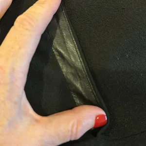 Ann Taylor Women’s Black Elastic Waist Dress Pant Joggers w/ Faux Leather Trim thumbnail 3
