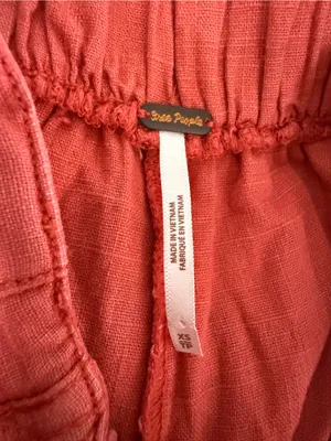 Free People Day’s End Linen Pull-On Pants XS Dark Salmon Wide Leg thumbnail 6