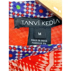Tanvi Kedia Anthropologie Patchwork Beaded Maxi Dress Orange Red Size M AS IS thumbnail 6