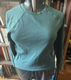 Athleta green XXS crew neck Athleisure normcore sweatshirt thumbnail 1