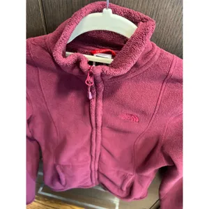 The north face burgundy fleece, zip up jacket with pockets women's‎ XS thumbnail 2