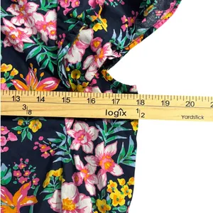 J.Crew Garden‎ Ruffle Cap Sleeve Floral Navy Top 100% Cotton, Small thumbnail 6