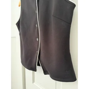 Bailey 44 Black White Contrast Piping Button Front Sleeveless Vest Top Small thumbnail 8