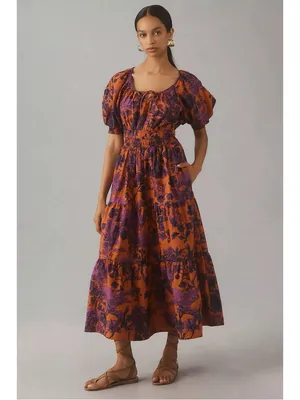 Anthropologie The Somerset Maxi Dress: Puff-Sleeve Edition Size Medium Floral thumbnail 5