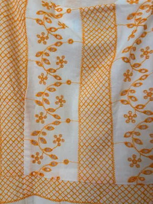 NWT CeCe Embroidered Cotton Maxi Dress White Orange Floral Size 10 thumbnail 6