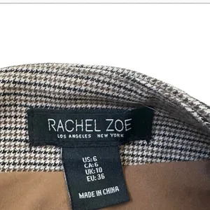 Rachel Zoe Houndstooth Wrap Mini Skirt Brown Black Tie Waist Size 6 | 0150 thumbnail 3