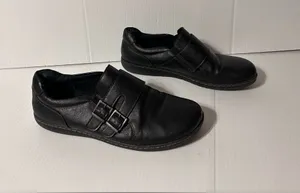 B.o.c. Black leather slip on loafers women size 11 M thumbnail 1